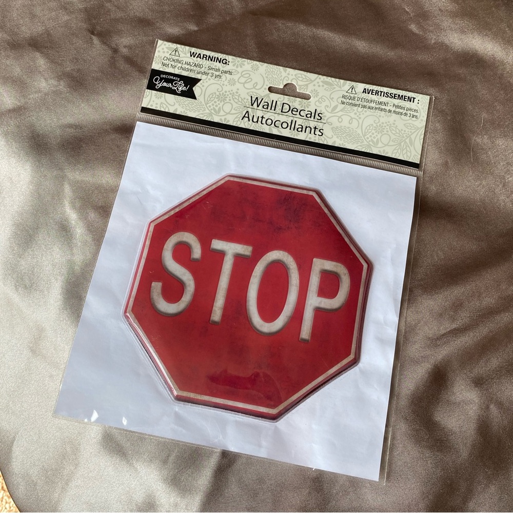 Red stop sign wall decal